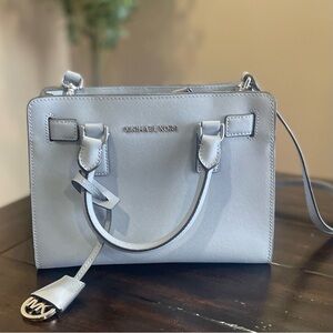 Michael Kors Blue Satchel with Structured Design